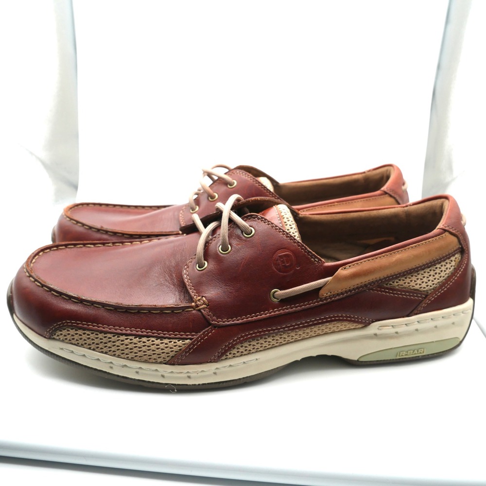 Dunham Captain MCN410BR Mens Brown Leather Mesh Boat Shoes Size 13 2E Wide - Picture 5 of 10